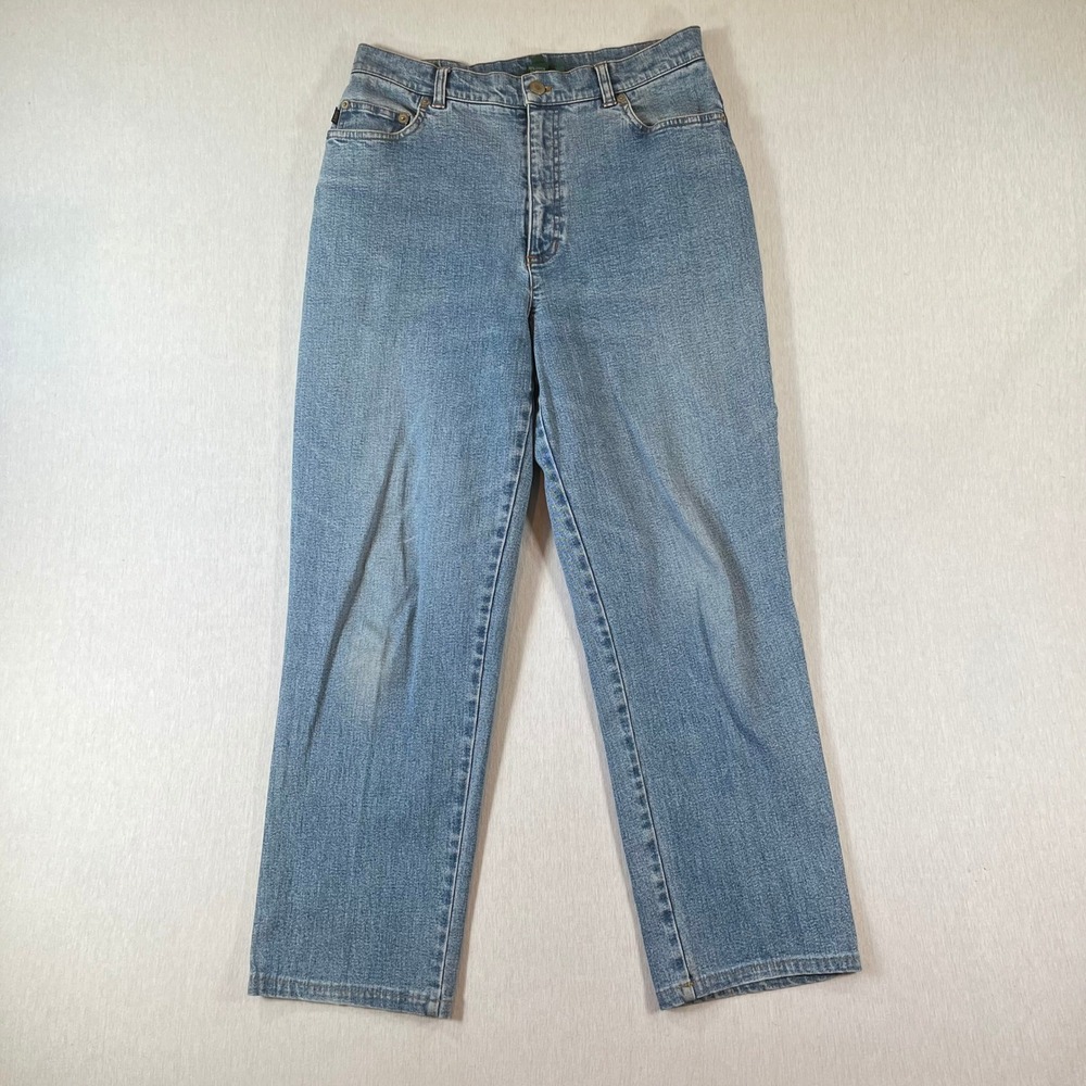 Vintage Lauren Ralph Lauren Jeans Women 8 Medium Wash High Rise Straight Leg 90s
